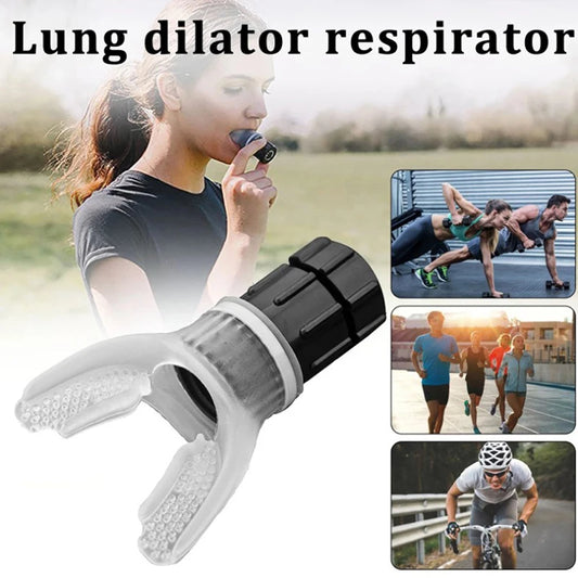 Lung exerciser, breathing, portable, for athletes