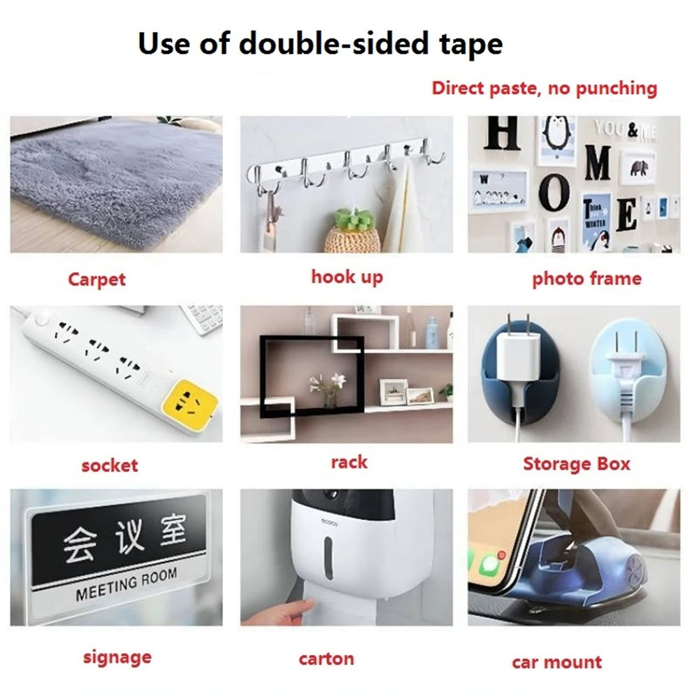 1/3/5M Nano Tape Double Sided Tape Transparent Reusable Waterproof Adhesive Tapes Cleanable Kitchen Bathroom Supplies Tapes